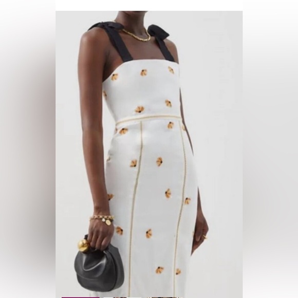Lud Von Siga Dresses & Skirts - Lud Von Siga Greta Cotton Floral Embroidered Dress - Size 42 US Size 10